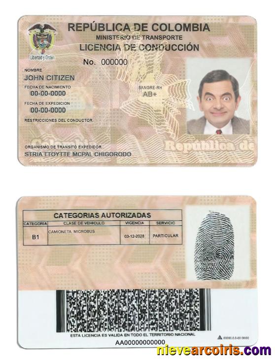Colombia driving license
